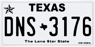 TX license plate DNS3176