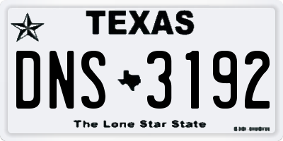 TX license plate DNS3192