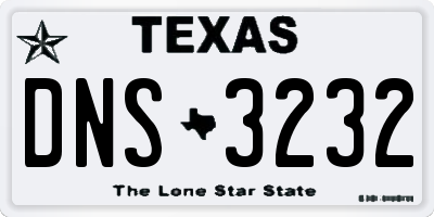 TX license plate DNS3232