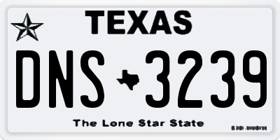 TX license plate DNS3239