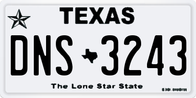 TX license plate DNS3243
