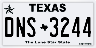 TX license plate DNS3244