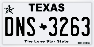 TX license plate DNS3263