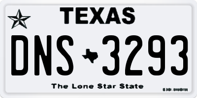 TX license plate DNS3293