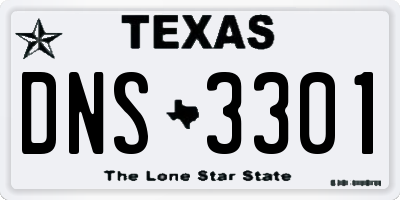 TX license plate DNS3301