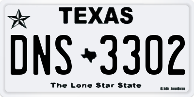 TX license plate DNS3302