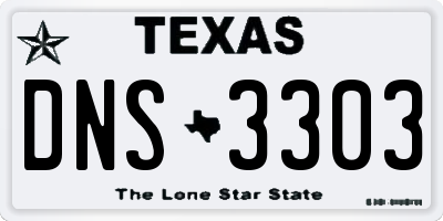 TX license plate DNS3303