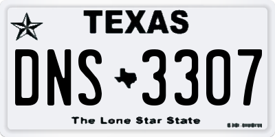 TX license plate DNS3307