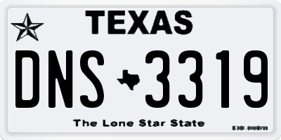 TX license plate DNS3319