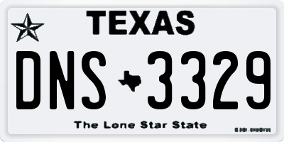 TX license plate DNS3329