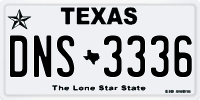 TX license plate DNS3336