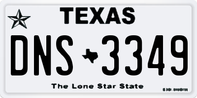 TX license plate DNS3349