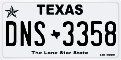 TX license plate DNS3358