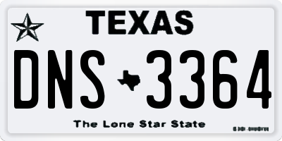 TX license plate DNS3364