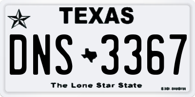 TX license plate DNS3367