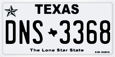 TX license plate DNS3368