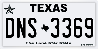TX license plate DNS3369
