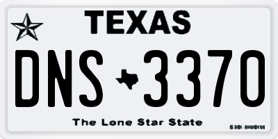 TX license plate DNS3370