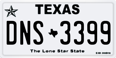 TX license plate DNS3399