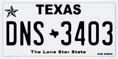 TX license plate DNS3403
