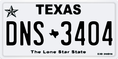 TX license plate DNS3404