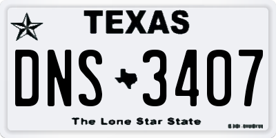 TX license plate DNS3407