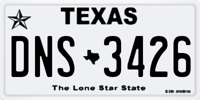 TX license plate DNS3426
