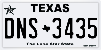 TX license plate DNS3435