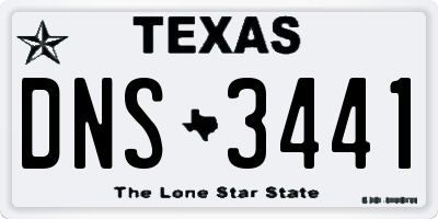 TX license plate DNS3441