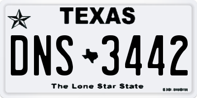 TX license plate DNS3442