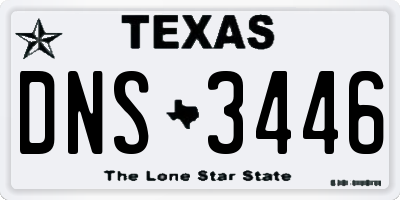 TX license plate DNS3446