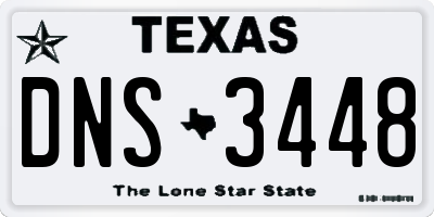 TX license plate DNS3448