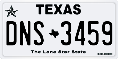 TX license plate DNS3459