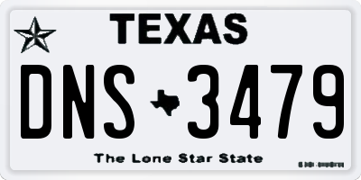 TX license plate DNS3479
