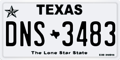 TX license plate DNS3483