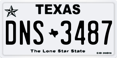 TX license plate DNS3487