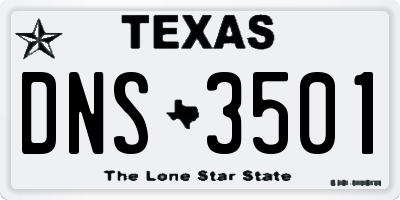 TX license plate DNS3501