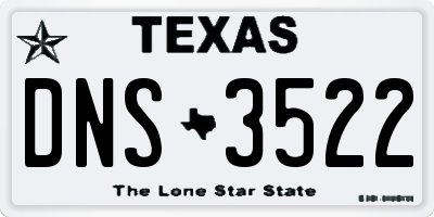 TX license plate DNS3522