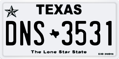TX license plate DNS3531