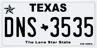 TX license plate DNS3535