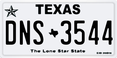 TX license plate DNS3544