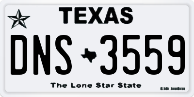 TX license plate DNS3559