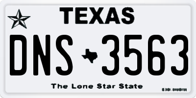 TX license plate DNS3563