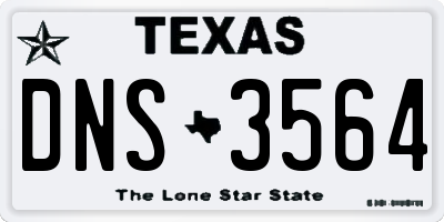 TX license plate DNS3564