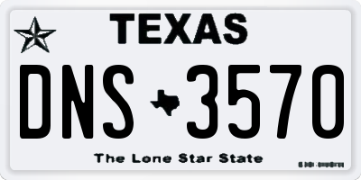 TX license plate DNS3570