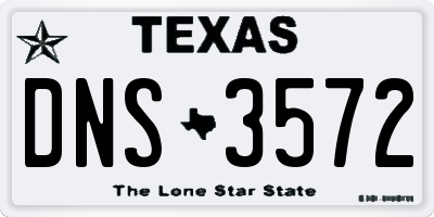 TX license plate DNS3572