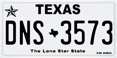 TX license plate DNS3573