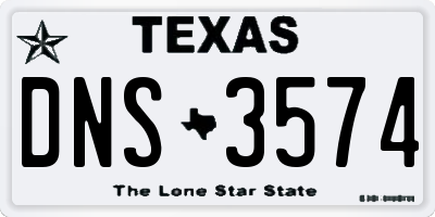 TX license plate DNS3574