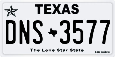 TX license plate DNS3577