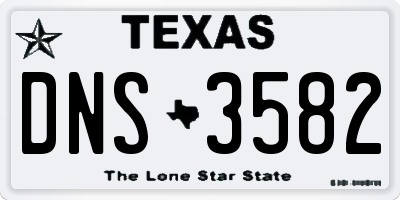 TX license plate DNS3582